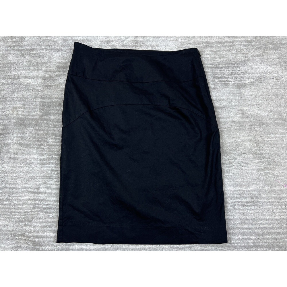 Gap Pencil Skirt Womens 2 Black Stretch Knee Length Side Zip Professional‎ Seam